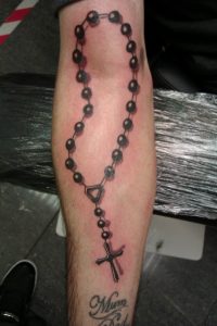 Realistic Black Rosary Forearm Tattoo with regard to measurements 800 X 1200