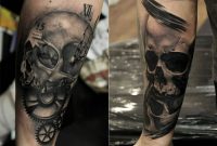 Realistic Gear Parts With Angry Skull Tattoo On Forearm Golfian within measurements 1300 X 1097