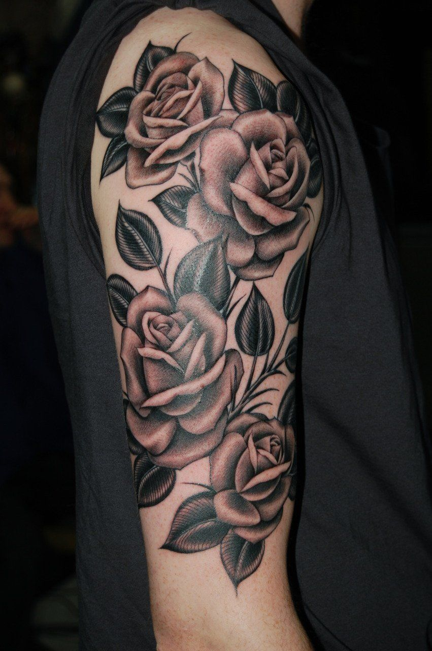 Realistic Roses Sleeve Tattoo Ink Pinte for measurements 851 X 1280