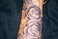 Realistic Vintage Rose Forearm Tattoo Ideas For Women Black Floral inside measurements 1209 X 2047