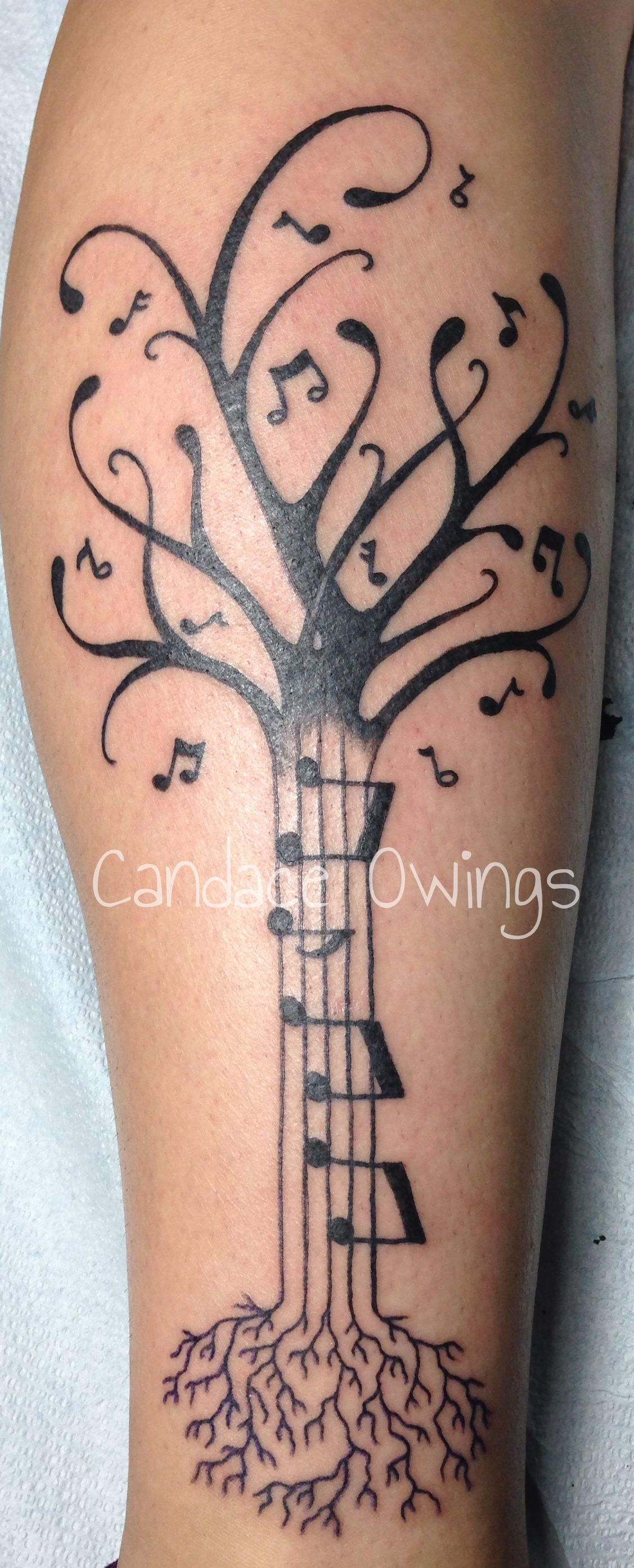 Really Fun Tattoo I Did Of A Music Tree With Music Notes For Leaves with proportions 1128 X 2789