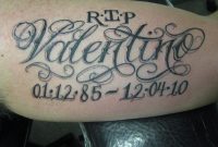 Rip Valentino Tattoo Of Rest In Peace Valentino On Arm intended for dimensions 1024 X 768