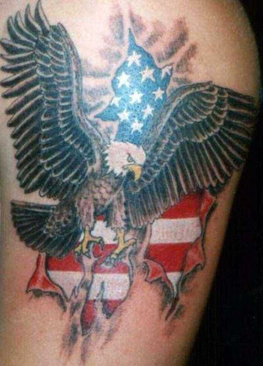 Ripped Skin Usa Flag With Army Eagle Tattoo Design For Shoulder pertaining to measurements 862 X 1199