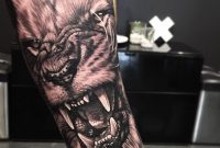 Roaring Wolf Tattoo On Arm pertaining to measurements 960 X 960