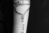 Rosary Beads Tattoo On A Arm With Cross As A Memorial Piece for sizing 799 X 999
