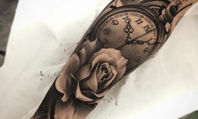 Rose Clock Arm Tattoo Arm Tattoo Sites