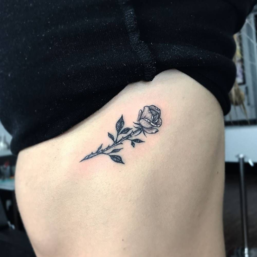 Rose Tattoo On The Left Side Ribcage Tattoo Artist Romeo Lacoste intended f...