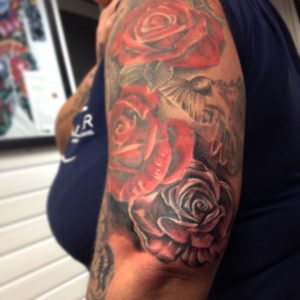Rose Tattoo Upper Arm Tattoo Sleeve Woman Arm Tattoo For Megan throughout size 2009 X 2009