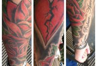 Roses Broken Heart Italian Live Laugh Love Half Sleeve Tattoo with proportions 1936 X 1936