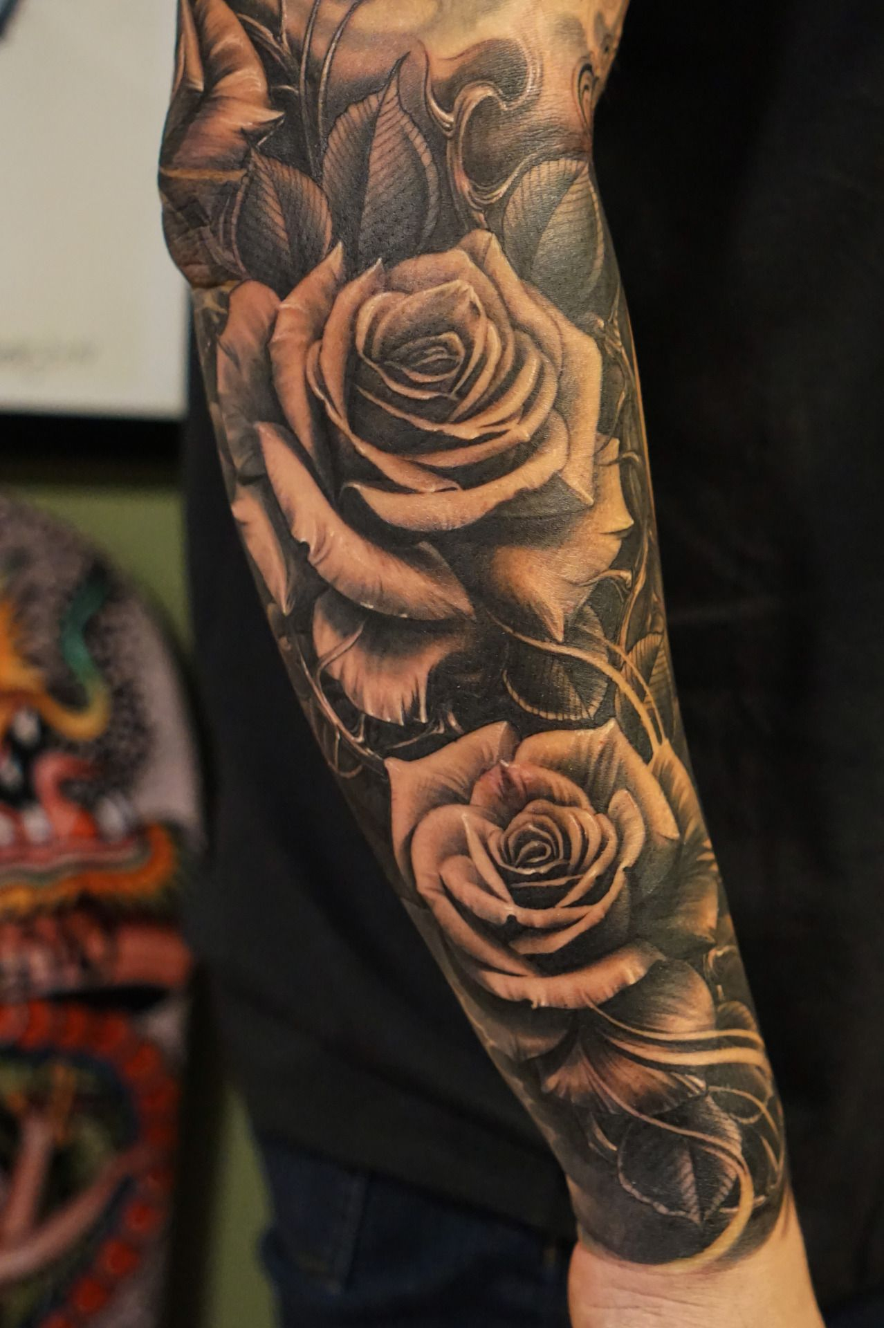 Roses Vetoe Black Label Art Co Los Angeles Usa Tattoo I intended for dimensions 1278 X 1920
