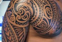 Samoan Tribal Tattoo On Half Sleeve And Chest For Men within sizing 1270 X 1614