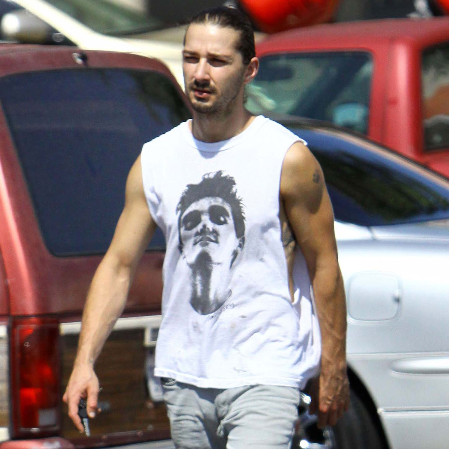 Shia Labeouf Showed Off His Arm Tattoos Shia Labeouf At Home throughout dimensions 1455 X 1455