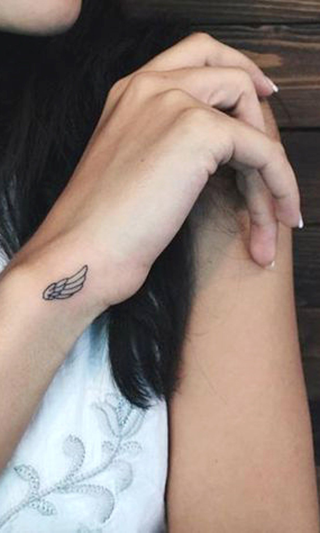 Simple Small Wrist Tattoo Ideas Hidden Angel Wing Symbol Arm within sizing 1231 X 2048