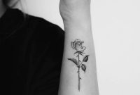 Single Needle Rose Tattoo On The Left Forearm Tattooideasforearm within proportions 1000 X 1000