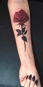 Single Red Rose Forearm Tattoo Ideas For Women Flower Floral Wrist intended for sizing 1024 X 2048