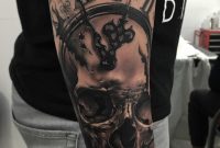 Skull Clock Fusion On Guys Forearm Best Tattoo Design Ideas in size 1068 X 1080