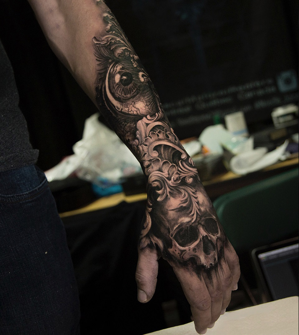 Skull Eye Hand Forearm Piece Best Tattoo Design Ideas throughout dimensions 960 X 1077