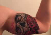 Skull Roses On My Inner Bicep Done Jeremiah Grant From Tattoo with dimensions 2448 X 3264