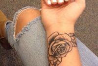 Small Black Rose Wrist Arm Tattoo Mybodiart Tattoo within sizing 951 X 1500