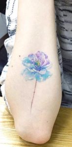 Small Blue Rose Outer Forearm Tattoo Ideas For Women Delicate Tiny in proportions 1003 X 2047
