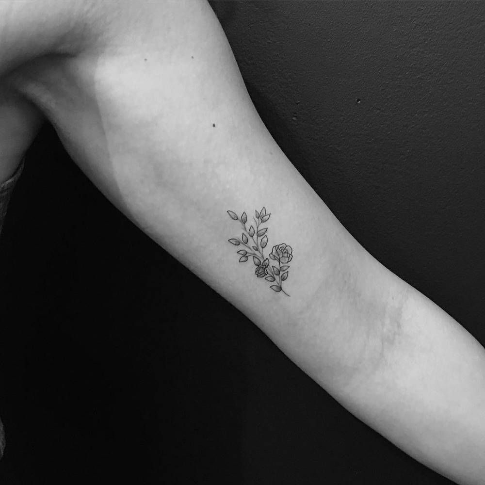 Small Flower Bouquet On The Left Inner Arm Tattoo Artist Jon Boy throughout proportions 1000 X 1000