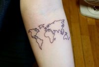 Small Forearm Tattoo Of The World Map Tattoo Artist Jay Shin with regard to measurements 1200 X 1200