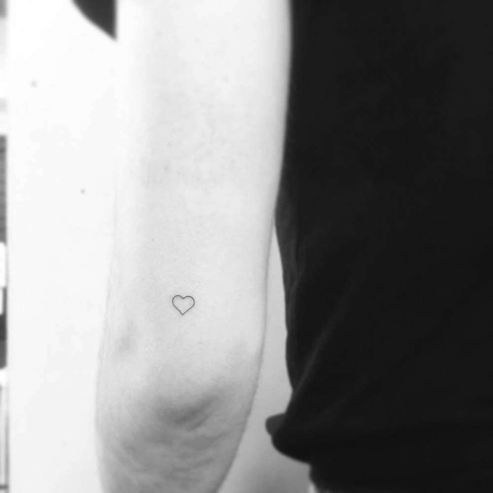 Small Heart Tattoo On The Back Of The Left Arm Tattoo Artist Ok regarding measurements 1000 X 1000