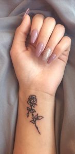 Small Rose Wrist Tattoo Ideas For Women Minimal Flower Arm regarding proportions 994 X 2047