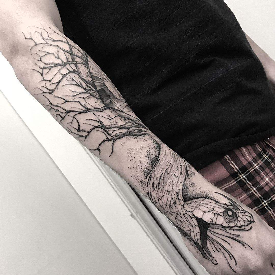 Snake Arm Sleeve Tattoos Snake Wrapped Around Arm Tattoo 2018 throughout size 1080 X 1080