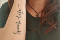 Speak Life Tattoo Womans Small Tattoo Womans Script Tattoo Arm throughout proportions 747 X 1328