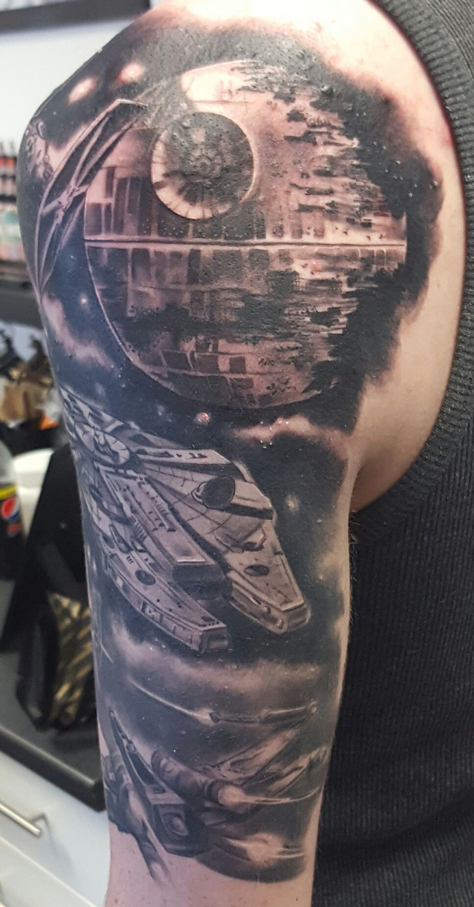 Star Wars Half Sleeve Kane Scribble Ink Loughton Uk Tattoos in measurements 967 X 1848