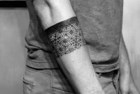 Stippled Geometric Black Work Arm Band Tattoo Oliver Kenton San inside proportions 1083 X 1920