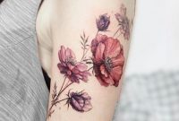 Stunning Poppy Floral Tattoo Design Arm Placement Vintage Colour within size 771 X 1048