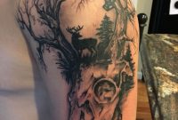 Tattoo Deer Skull Hunting Bow And Arrow Trees Tattoos regarding proportions 1000 X 1334