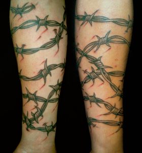 Tattoo Portfolio Black Grey And Red Barbed Wire Sleeve Barbed Wire inside measurements 1491 X 1600