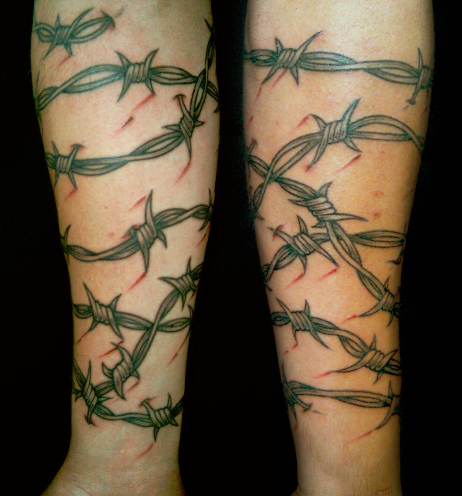 Tattoo Portfolio Black Grey And Red Barbed Wire Sleeve Barbed Wire throughout size 1491 X 1600