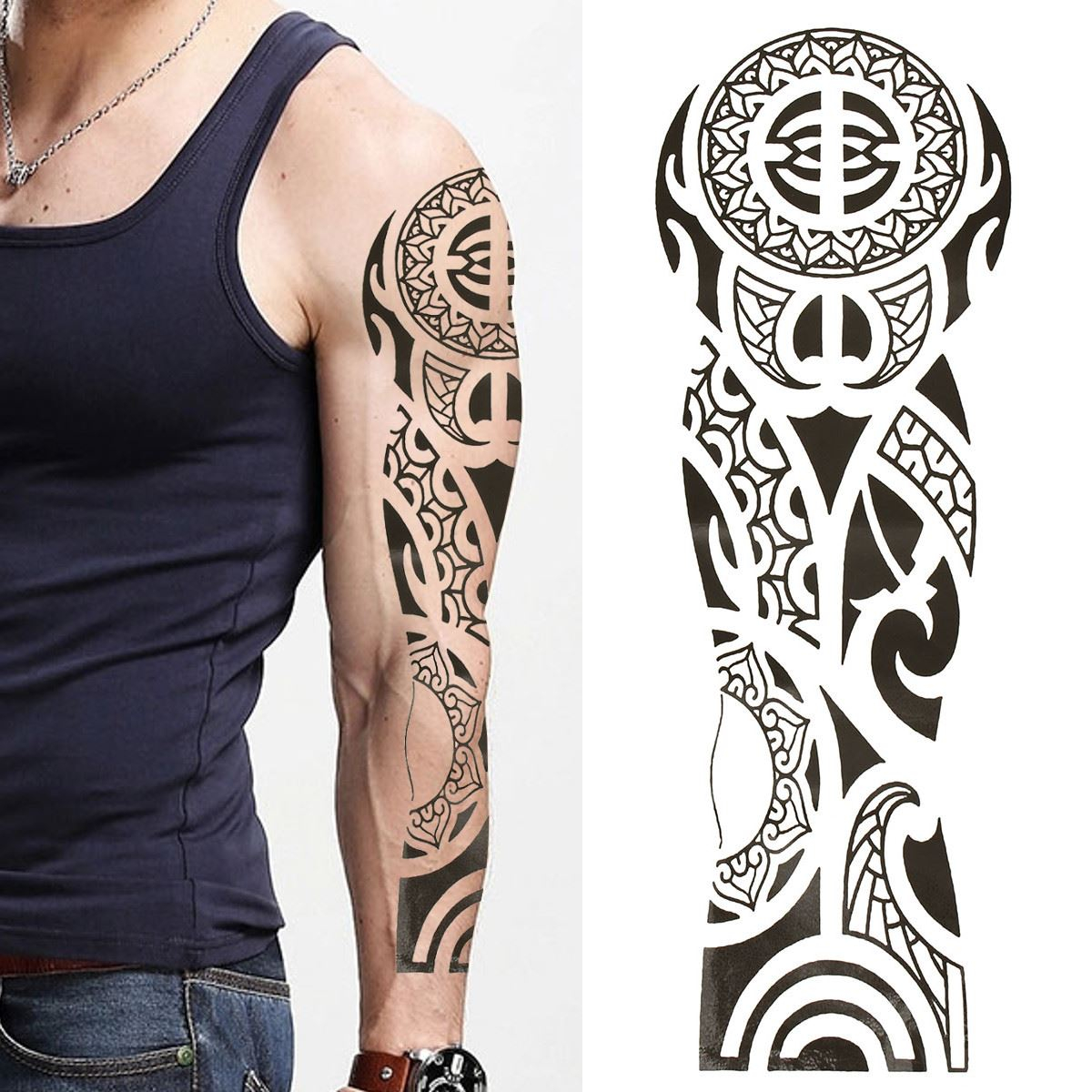 Temporary Tattoos Sticker Large Full Arm Sleeve Waterproof 3d Makeup with regard to size 1200 X 1200