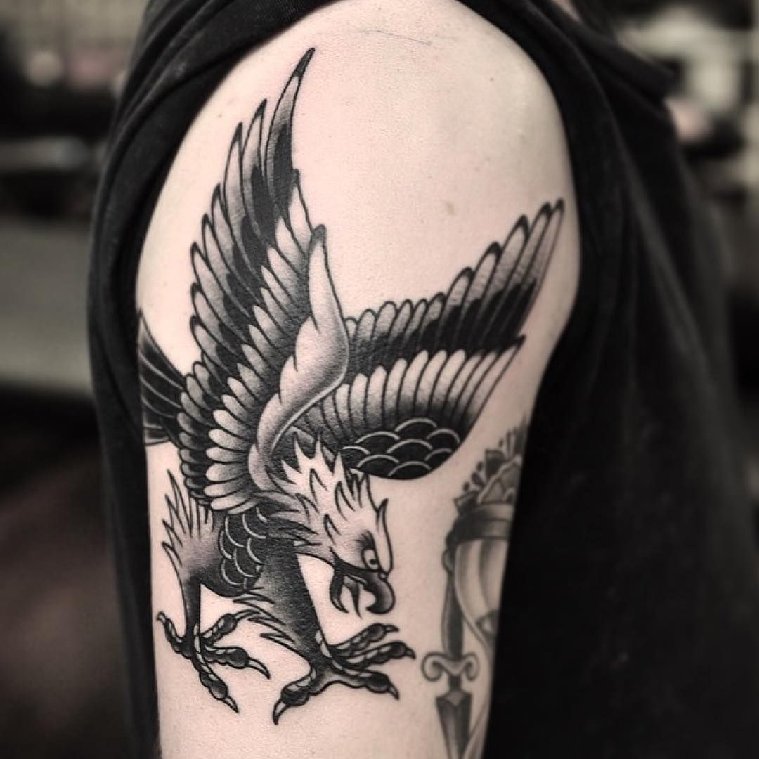 This Great Traditional Eagle Tattoo Was Done Recently On A Client with sizing 1080 X 1080