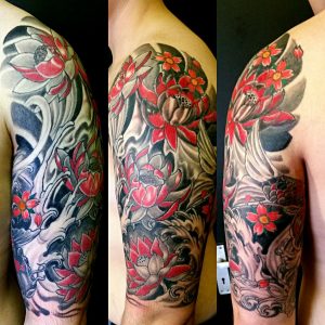 Top Arm Part Of Irezumi Traditional Japanese Half Sleeve Freehand throughout proportions 1250 X 1250