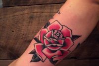 Traditional Style Rose Tattoo On The Right Inner Arm Traditional with regard to dimensions 1000 X 1000