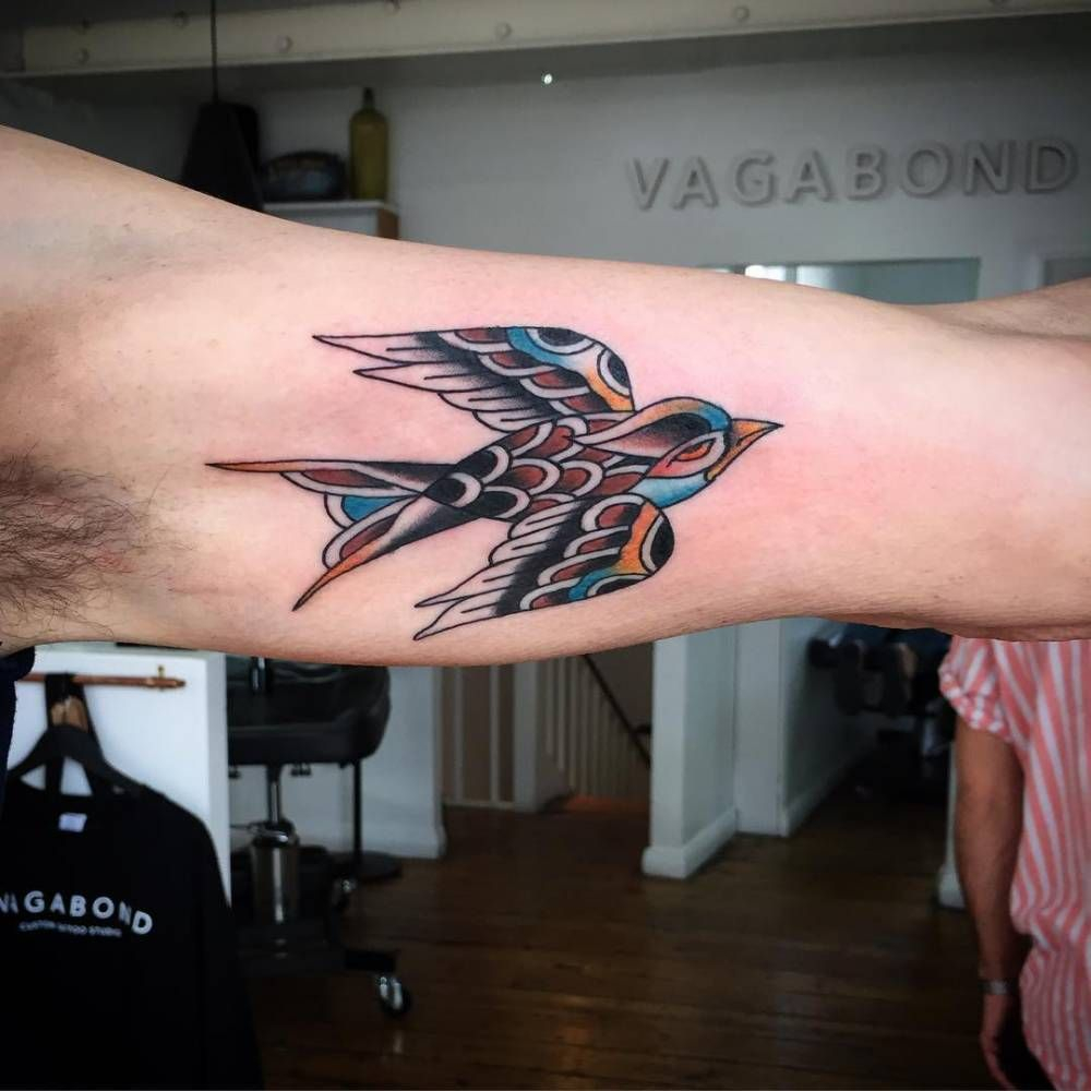 Traditional Swallow Tattoo On The Left Inner Arm Animal Tattoos within dimensions 1000 X 1000