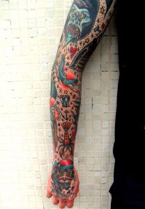 Traditional Tattoo Sleeve Tie It All Together Later With Stars throughout size 1280 X 1850