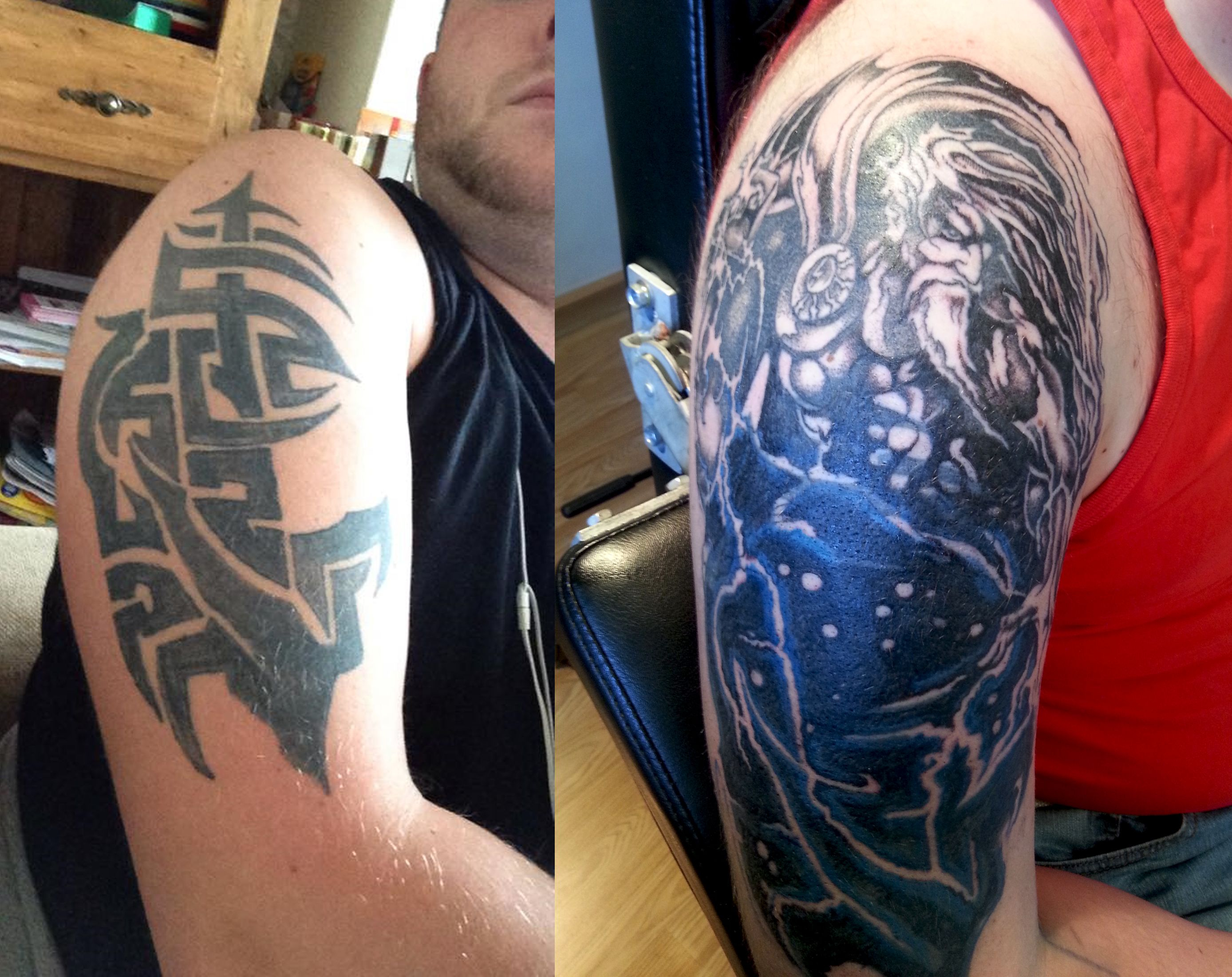 Tribal Cover Up Tattoos Killerink Coverup Blackandgrey Sleeve with proportions 2776 X 2203