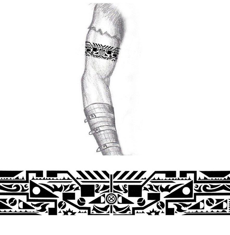 Tribal Industrial Arm Band Tattoo Thehoundofulster On Deviantart with proportions 883 X 904