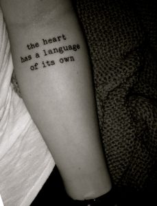 Typewriter Font Tattoo The Heart Has A Language Of Its Own Florence pertaining to sizing 1912 X 2501