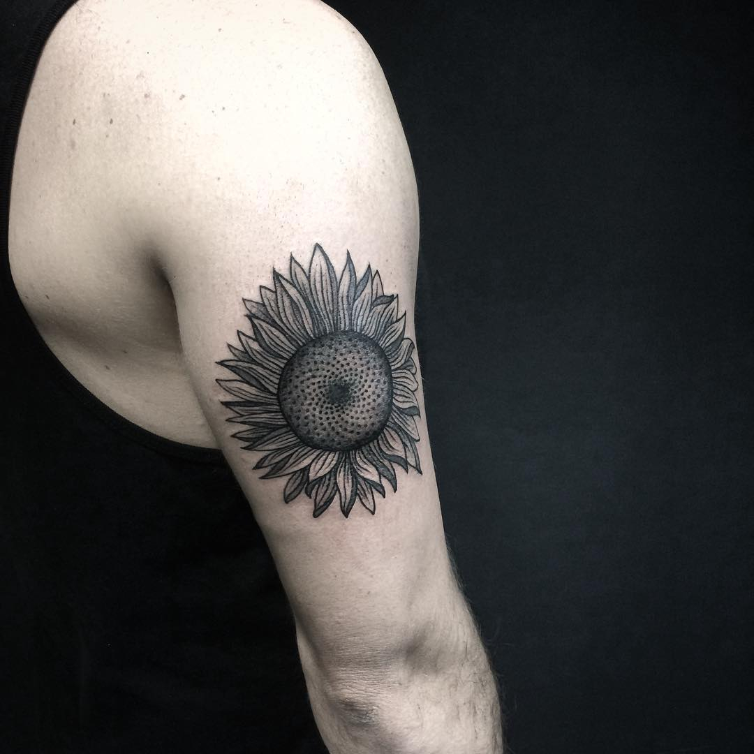 Upper Arm Sun Flower Tattoo Best Tattoo Ideas Gallery inside proportions 1080 X 1080