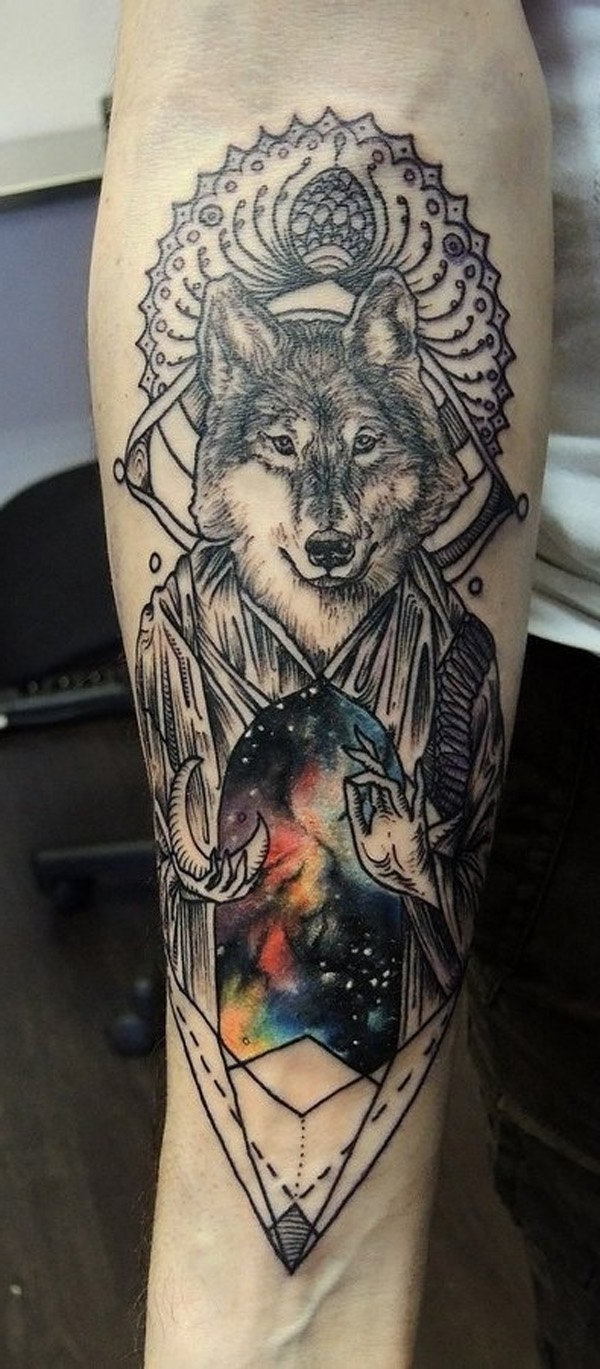 Upper Arm Tattoo Sleeve Ideas 55 Wolf Tattoo Designs Art And with regard to proportions 600 X 1369