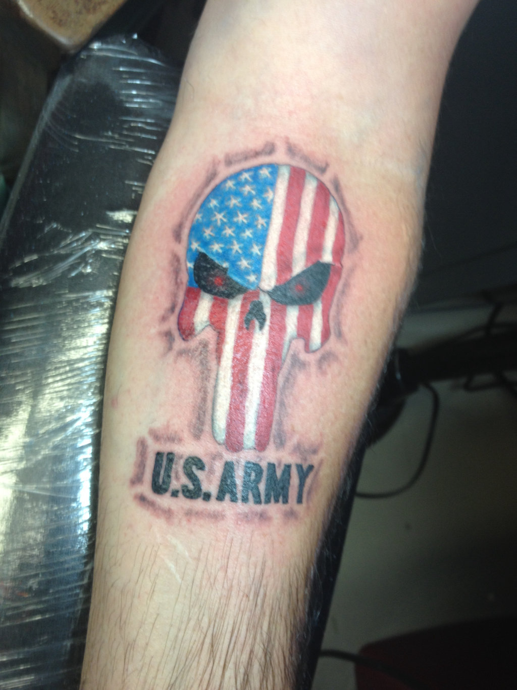 Us Army Usa Flag Skull Tattoo On Forearm Greenpurp1018 intended for size 1024 X 1365