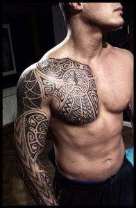 Viking Tattoo On Sleeve And Chest Peter Walrus Madsen intended for sizing 740 X 1133