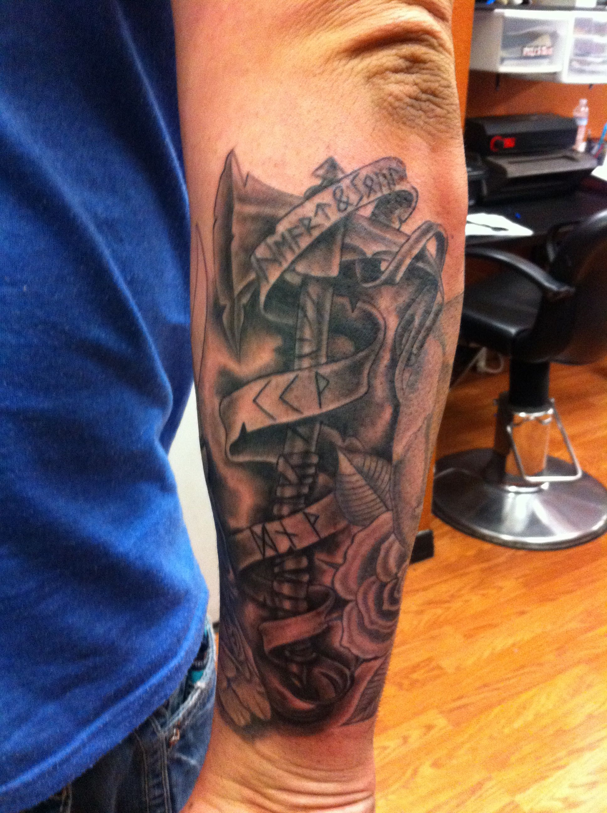 Viking Warrior Axe On My Outer Right Forearm Fifth Sun Tattoo regarding measurements 1936 X 2592